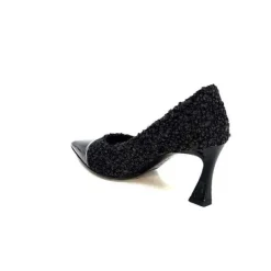 Enzo Di Martino Eli 715 Textile Noir Cuir Vernis Noir