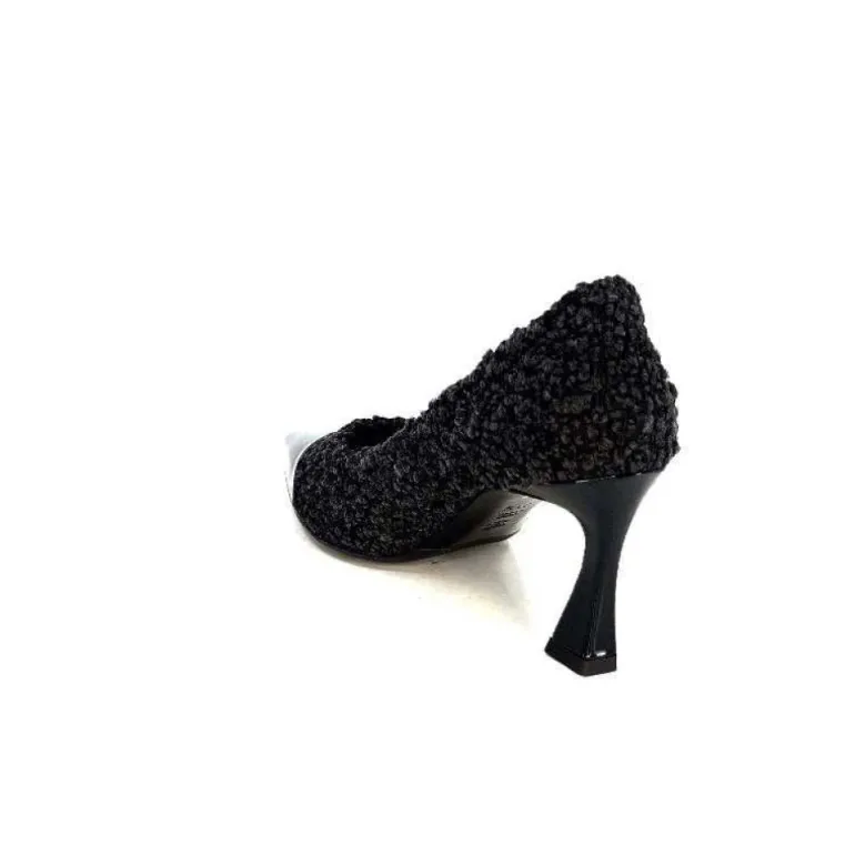 Enzo Di Martino Eli 715 Textile Noir Cuir Vernis Noir