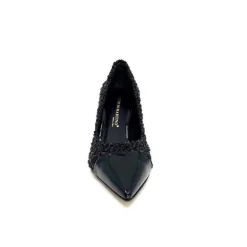 Enzo Di Martino Eli 715 Textile Noir Cuir Vernis Noir