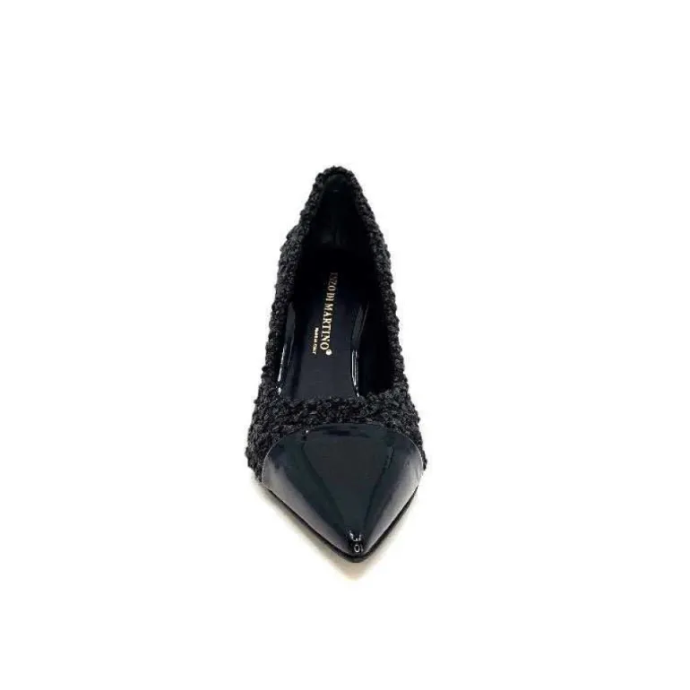 Enzo Di Martino Eli 715 Textile Noir Cuir Vernis Noir