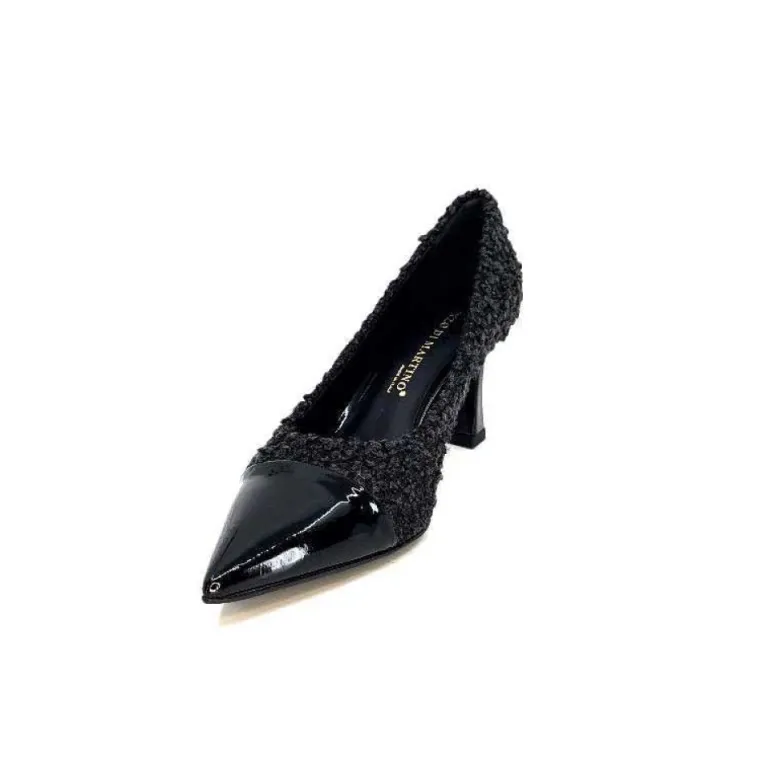 Enzo Di Martino Eli 715 Textile Noir Cuir Vernis Noir