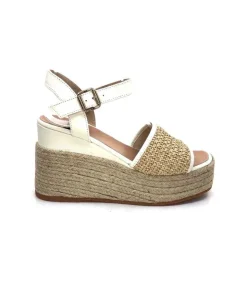 Gaimo Edi Cuir Blanc & Raffia