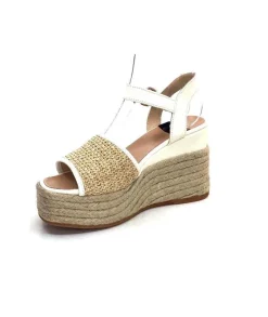 Gaimo Edi Cuir Blanc & Raffia