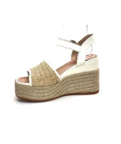 Gaimo Edi Cuir Blanc & Raffia