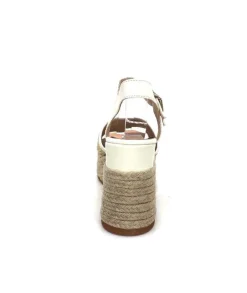 Gaimo Edi Cuir Blanc & Raffia