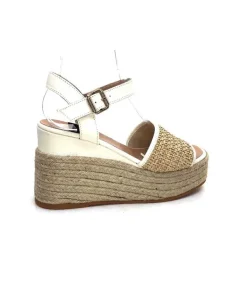 Gaimo Edi Cuir Blanc & Raffia