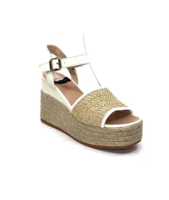 Gaimo Edi Cuir Blanc & Raffia