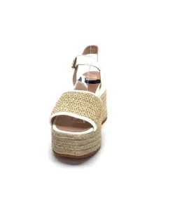Gaimo Edi Cuir Blanc & Raffia