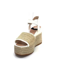 Gaimo Edi Cuir Blanc & Raffia