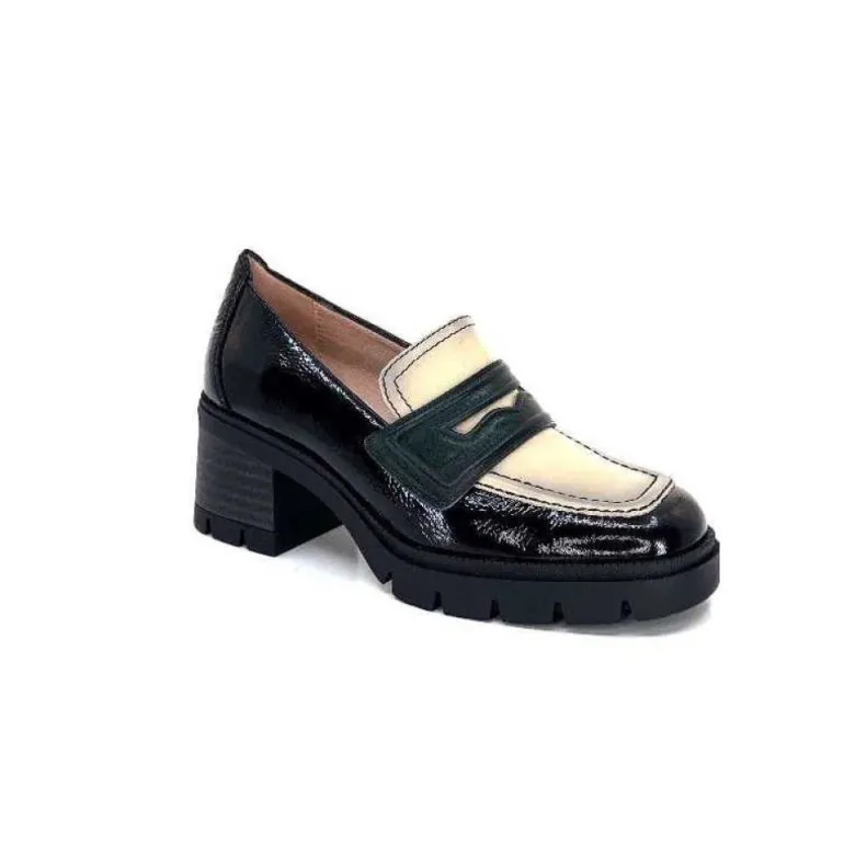 Hispanitas Chi 232965 Everest Cuir Vernis Noir Cuir Vert & Beige