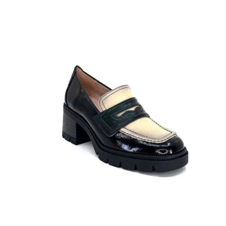 Hispanitas Chi 232965 Everest Cuir Vernis Noir Cuir Vert & Beige
