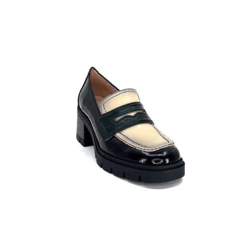 Hispanitas Chi 232965 Everest Cuir Vernis Noir Cuir Vert & Beige