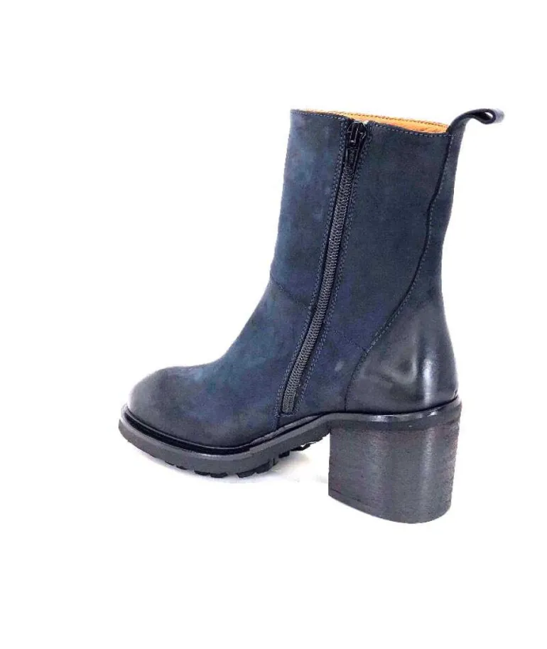 Ivoire 7753 Cuir Daim Bleu Marine