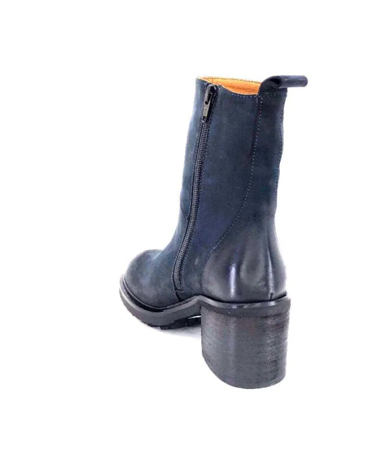 Ivoire 7753 Cuir Daim Bleu Marine