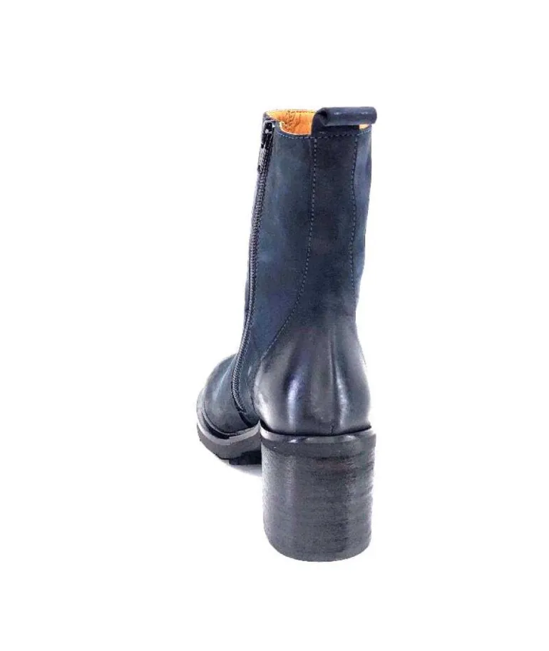 Ivoire 7753 Cuir Daim Bleu Marine