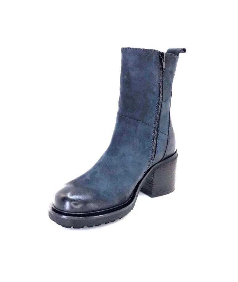 Ivoire 7753 Cuir Daim Bleu Marine