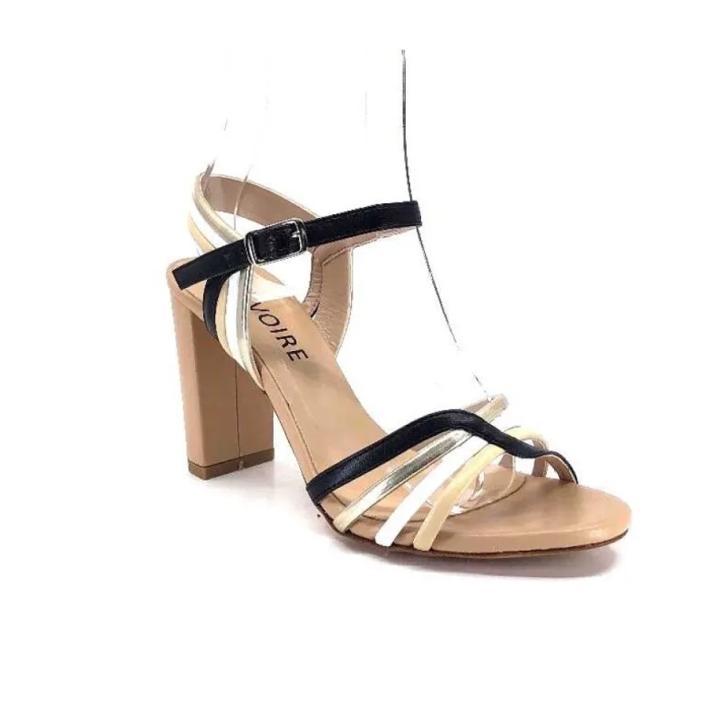 Ivoire 002 F85 Gro Cuir Nude Noir