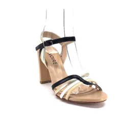 Ivoire 002 F85 Gro Cuir Nude Noir