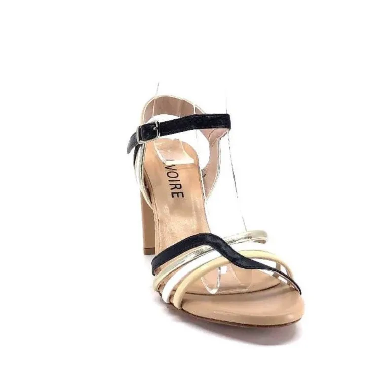 Ivoire 002 F85 Gro Cuir Nude Noir