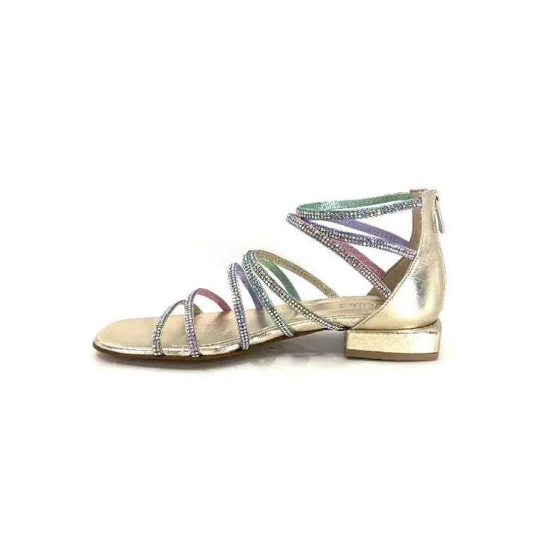 Ivoire E35.008 Cuir Or Strass Multi