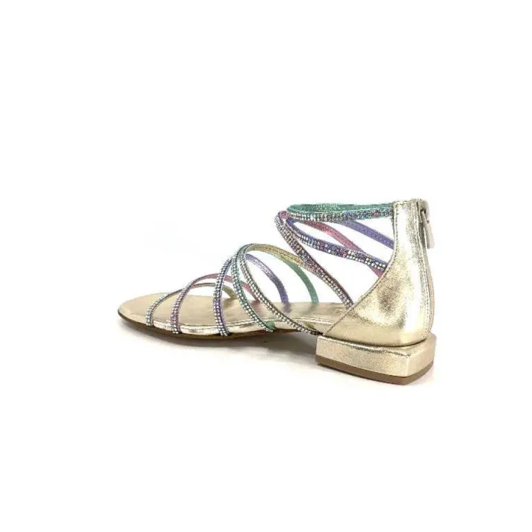 Ivoire E35.008 Cuir Or Strass Multi