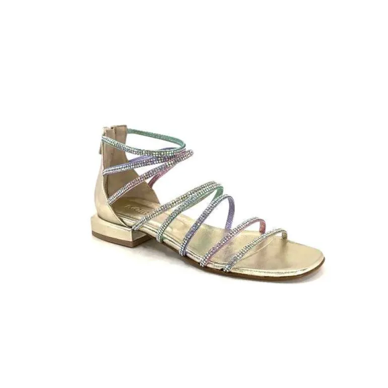 Ivoire E35.008 Cuir Or Strass Multi