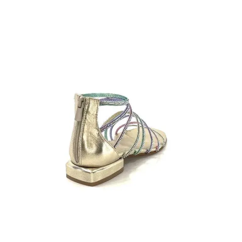 Ivoire E35.008 Cuir Or Strass Multi