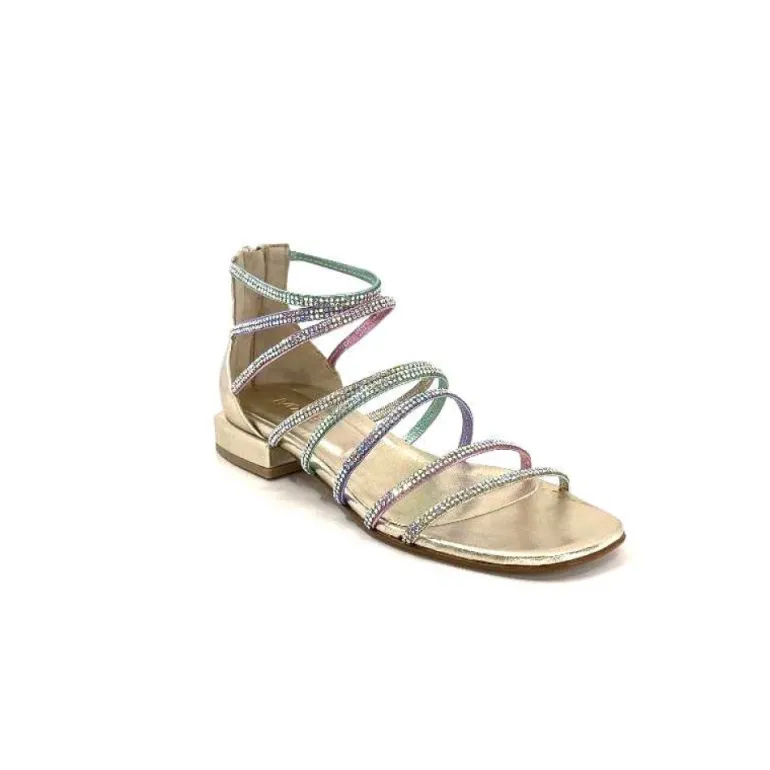 Ivoire E35.008 Cuir Or Strass Multi