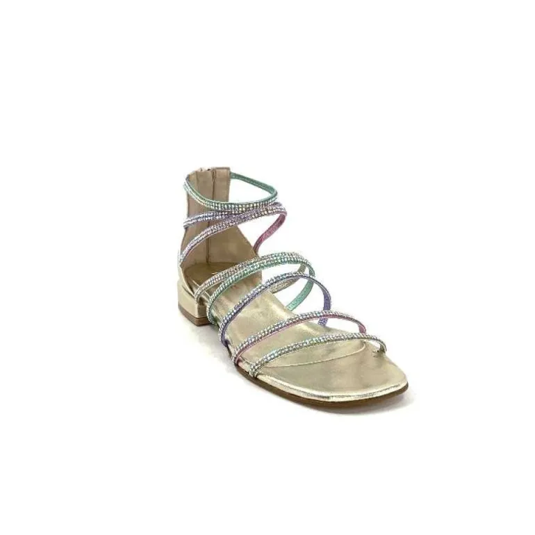 Ivoire E35.008 Cuir Or Strass Multi