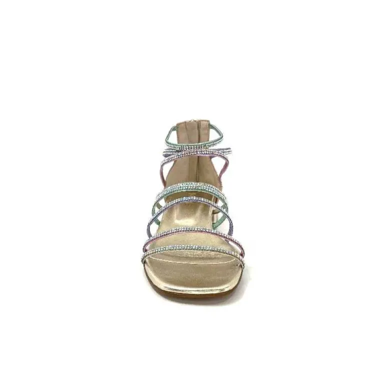 Ivoire E35.008 Cuir Or Strass Multi