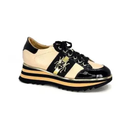 Ivoire H985M Cuir Vernis Noir Beige