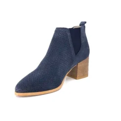 Ivoire S674 Cuir Daim Bleu Marine