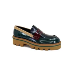 J.Hay 1128 Cuir Glacee Vert Noir Bordeaux