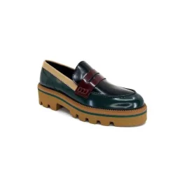 J.Hay 1128 Cuir Glacee Vert Noir Bordeaux