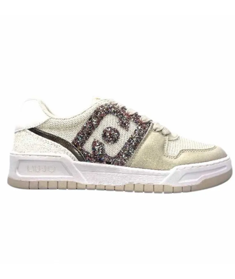 Liu.Jo Ba3093Tx306 Suede Textile Blanc Glitter