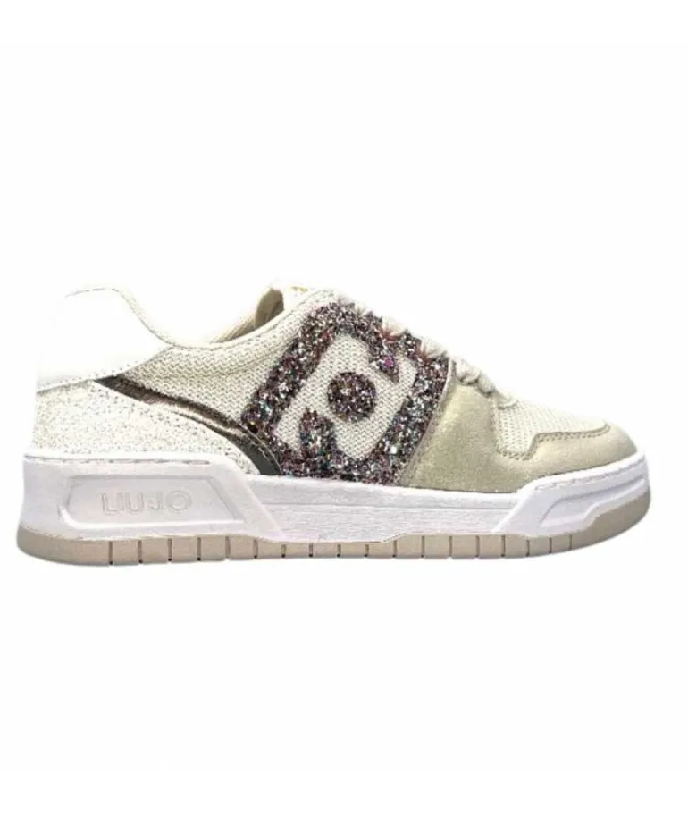 Liu.Jo Ba3093Tx306 Suede Textile Blanc Glitter