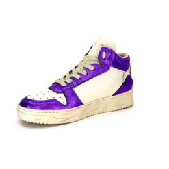 Meline 22Db Cuir Creme Et Violet