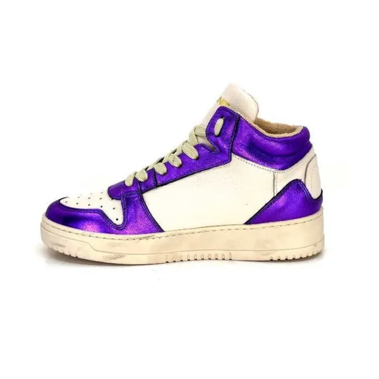 Meline 22Db Cuir Creme Et Violet