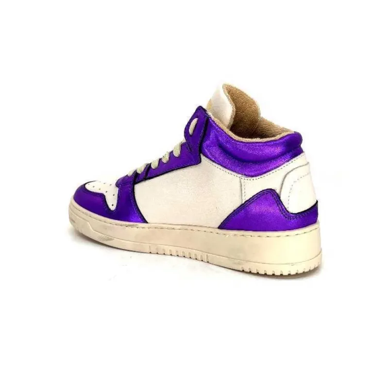 Meline 22Db Cuir Creme Et Violet