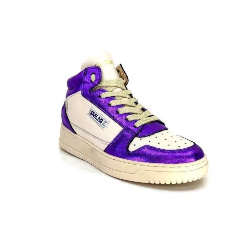 Meline 22Db Cuir Creme Et Violet