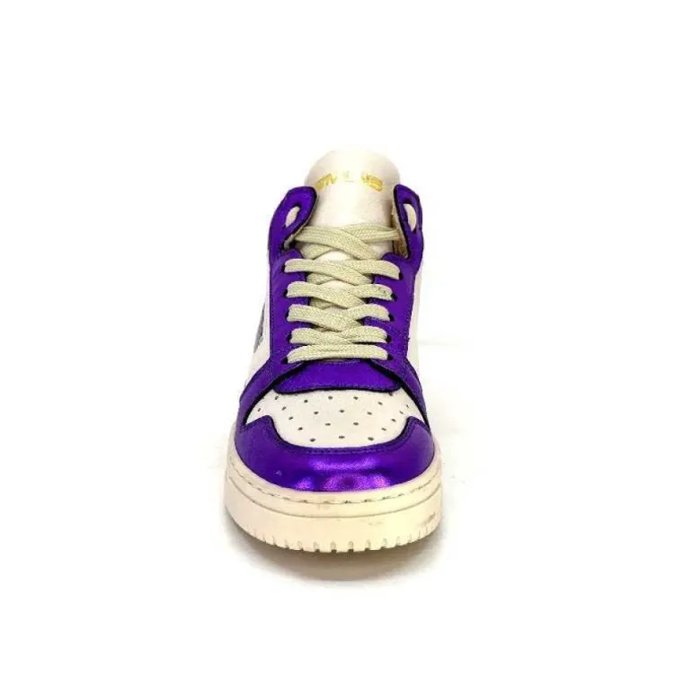 Meline 22Db Cuir Creme Et Violet