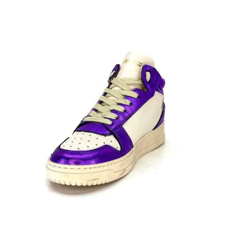 Meline 22Db Cuir Creme Et Violet