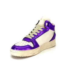 Meline 22Db Cuir Creme Et Violet