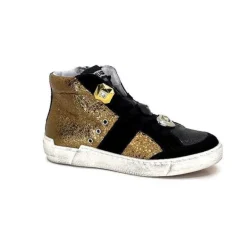 Meline Nkc 1151 Cuir Dore Et Daim Noir