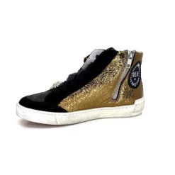 Meline Nkc 1151 Cuir Dore Et Daim Noir