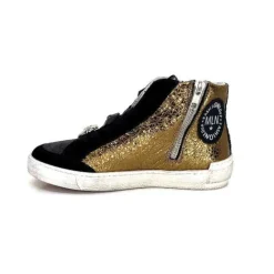 Meline Nkc 1151 Cuir Dore Et Daim Noir