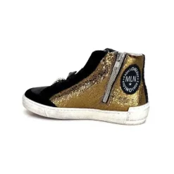 Meline Nkc 1151 Cuir Dore Et Daim Noir