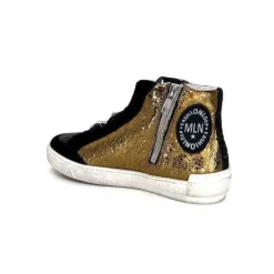 Meline Nkc 1151 Cuir Dore Et Daim Noir