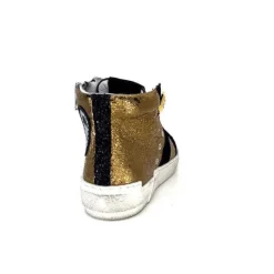 Meline Nkc 1151 Cuir Dore Et Daim Noir