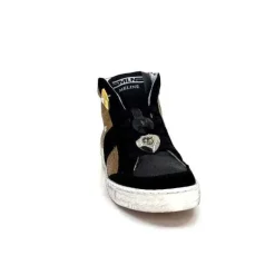 Meline Nkc 1151 Cuir Dore Et Daim Noir